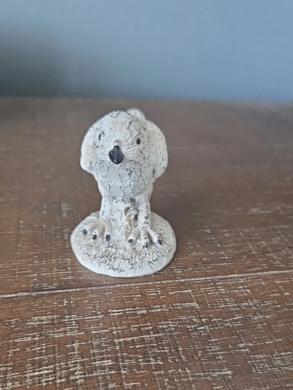 Rustic Shabby Chic White & Cream Bird Figurines Farmhouse Cottage Decor Set of 2